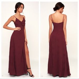 Flutter and Flow Burgundy Embroidered Maxi (aa)